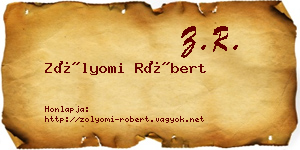 Zólyomi Róbert névjegykártya